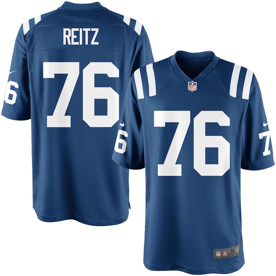 Joe Reitz 76 Indianapolis Colts YOUTH Team Color Game Jersey JS1496 nicesnker