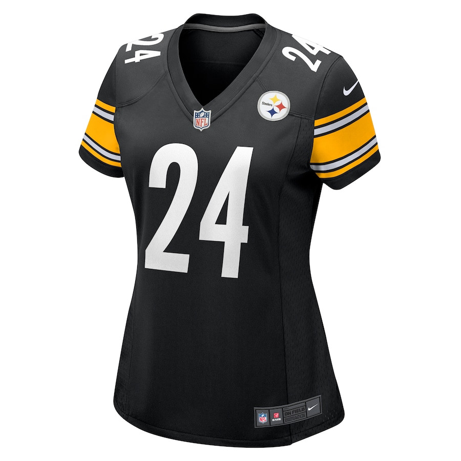 Alternative view of Joey Porter Jr. 24 Pittsburgh Steelers Women's Game Jersey - Black JS6767 nicesnker