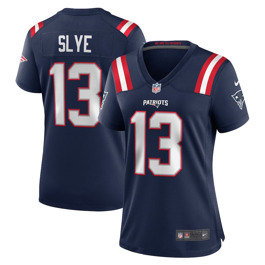 Joey Slye 13 New England Patriots Women's Team Game Jersey - Navy JS8247 nicesnker