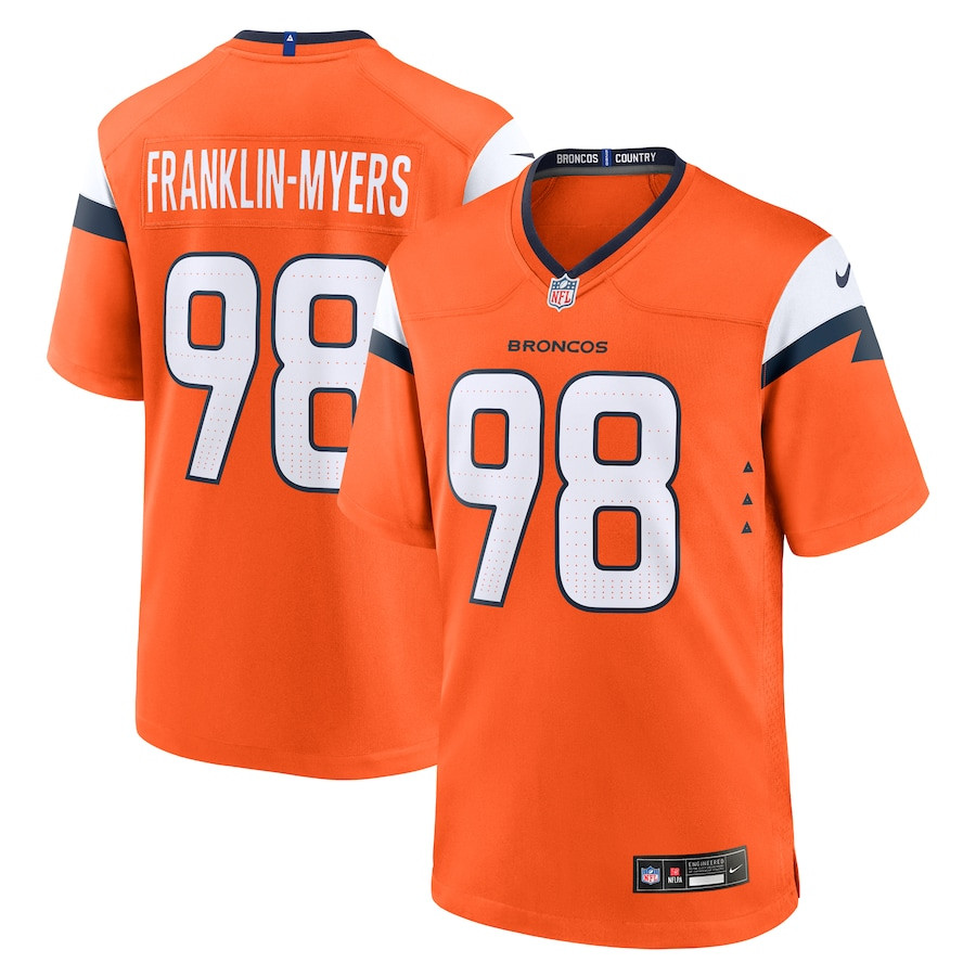 John Franklin-Myers 98 Denver Broncos Team Game Men Jersey - Orange JS1321 nicesnker