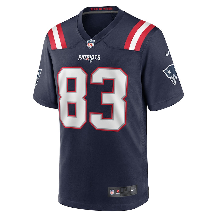 Alternative view of John Jiles 83 New England Patriots Team Game Men Jersey - Navy JS2954 nicesnker