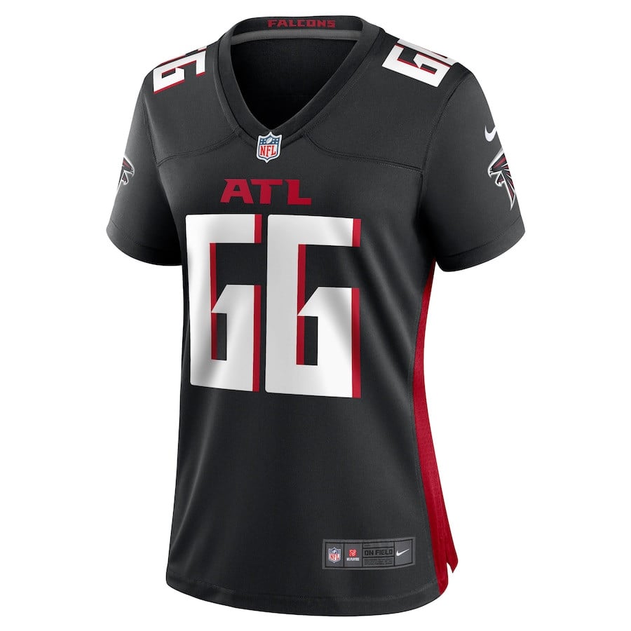 Alternative view of John Leglue 66 Atlanta Falcons Game Women Jersey - Black JS2032 nicesnker