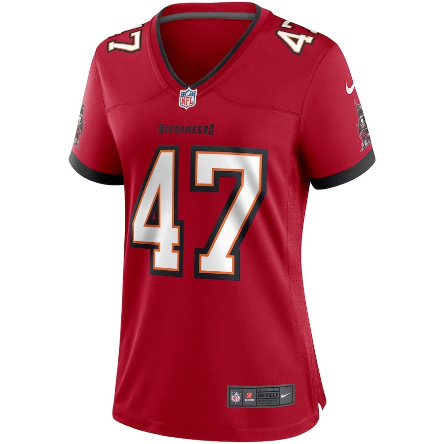 Alternative view of John Lynch 47 Tampa Bay Buccaneers Women Game Retired Jersey - Red JS7099 nicesnker