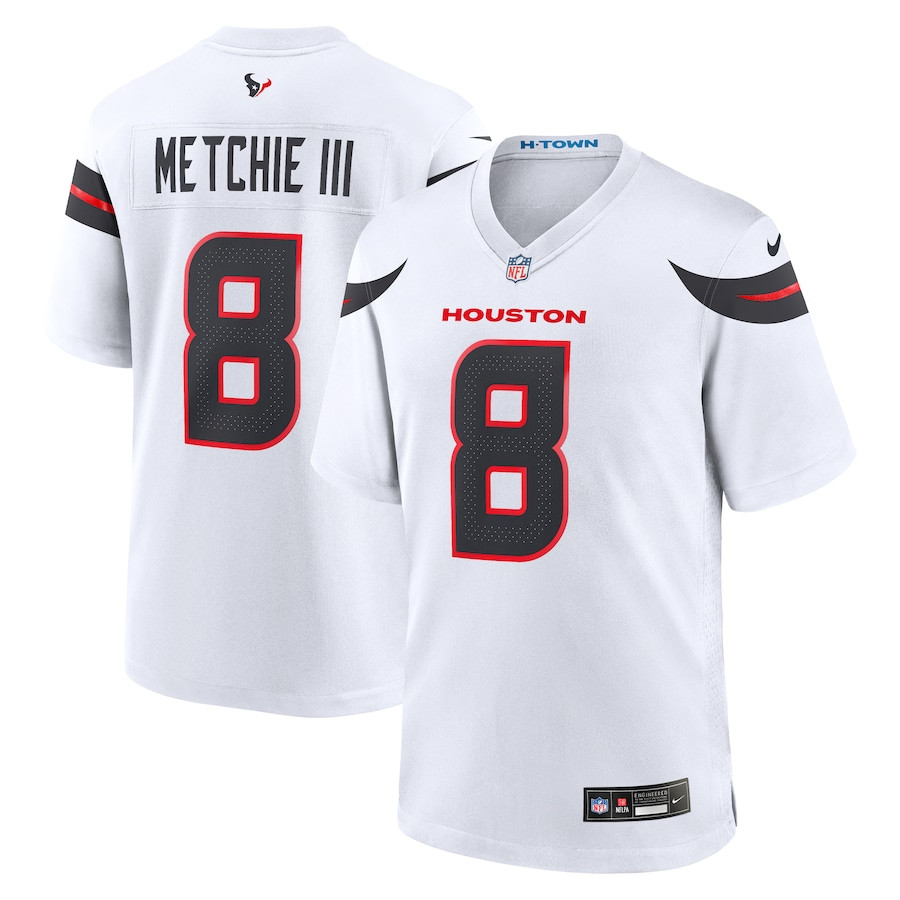 John Metchie III 8 Houston Texans Game Men Jersey - White JS3503 nicesnker
