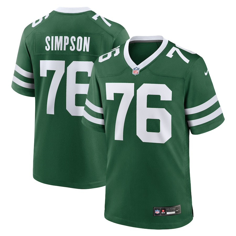 John Simpson 76 New York Jets Team Game Men Jersey - Legacy Green JS3108 nicesnker