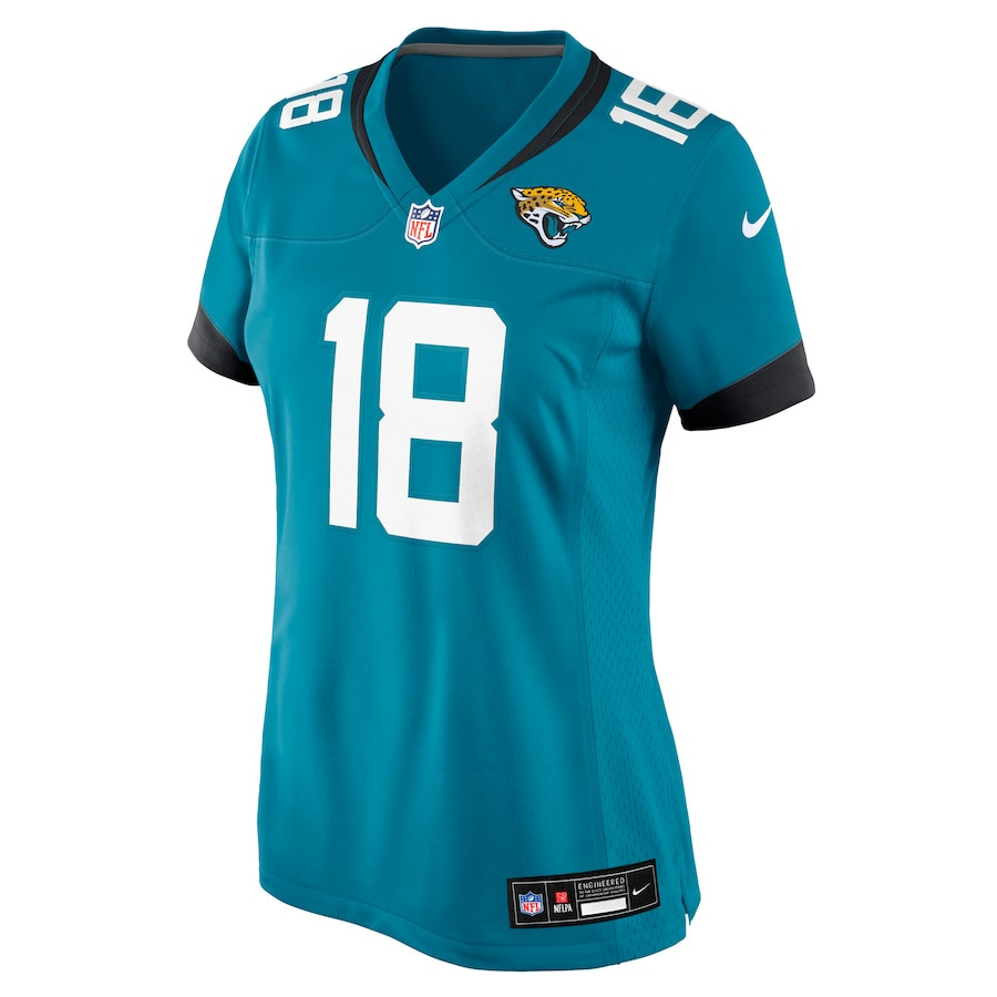 Alternative view of John Wolford 18 Jacksonville Jaguars Women's Team Game Jersey - Teal JS5066 nicesnker