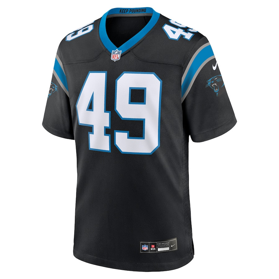 Alternative view of Jon Rhattigan 49 Carolina Panthers Game Men Jersey - Black JS6705 nicesnker