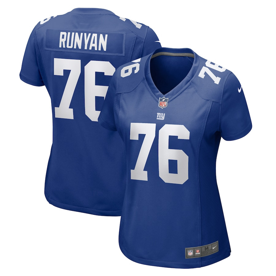 Jon Runyan 76 New York Giants Women's Game Jersey - Royal JS6932 nicesnker