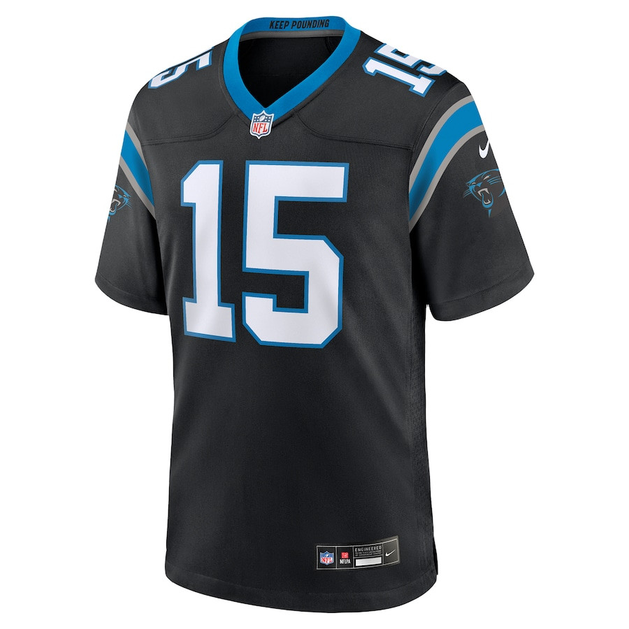 Alternative view of Jonathan Mingo 15 Carolina Panthers Game Men Jersey - Black JS2506 nicesnker