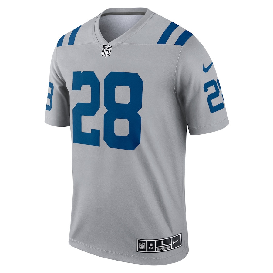 Alternative view of Jonathan Taylor 28 Indianapolis Colts Men Inverted Legend Jersey - Gray JS4563 nicesnker