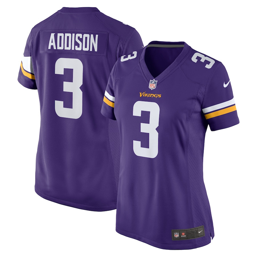 Jordan Addison 3 Minnesota Vikings Women's Game Jersey - Purple JS6023 nicesnker