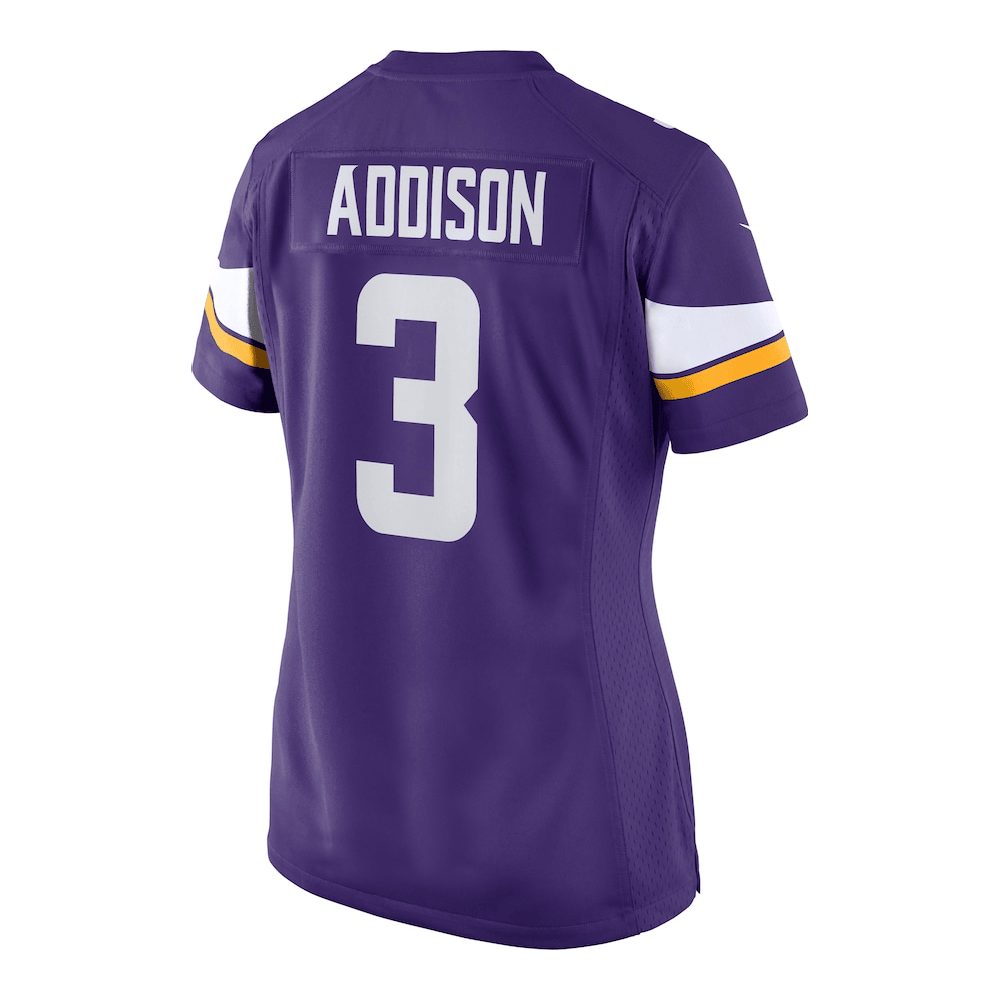 Alternative view of Jordan Addison 3 Minnesota Vikings Women's Game Jersey - Purple JS6023 nicesnker