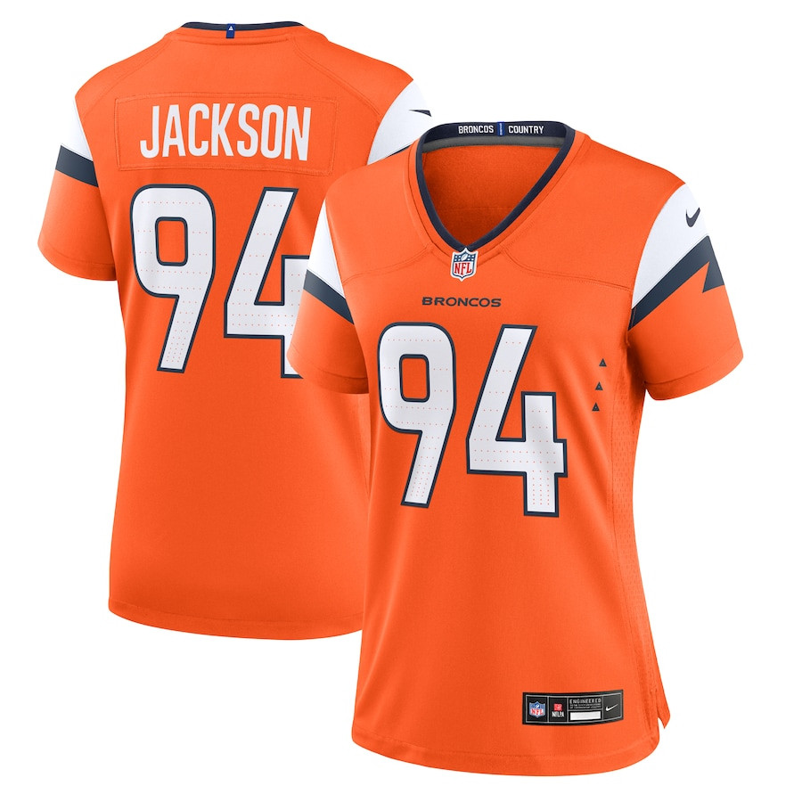 Jordan Jackson 94 Denver Broncos Women's Team Game Jersey - Orange JS4455 nicesnker