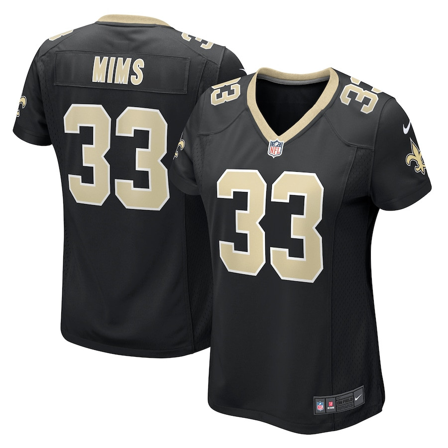 Jordan Mims 33 New Orleans Saints Women's Game Jersey - Black JS6102 nicesnker