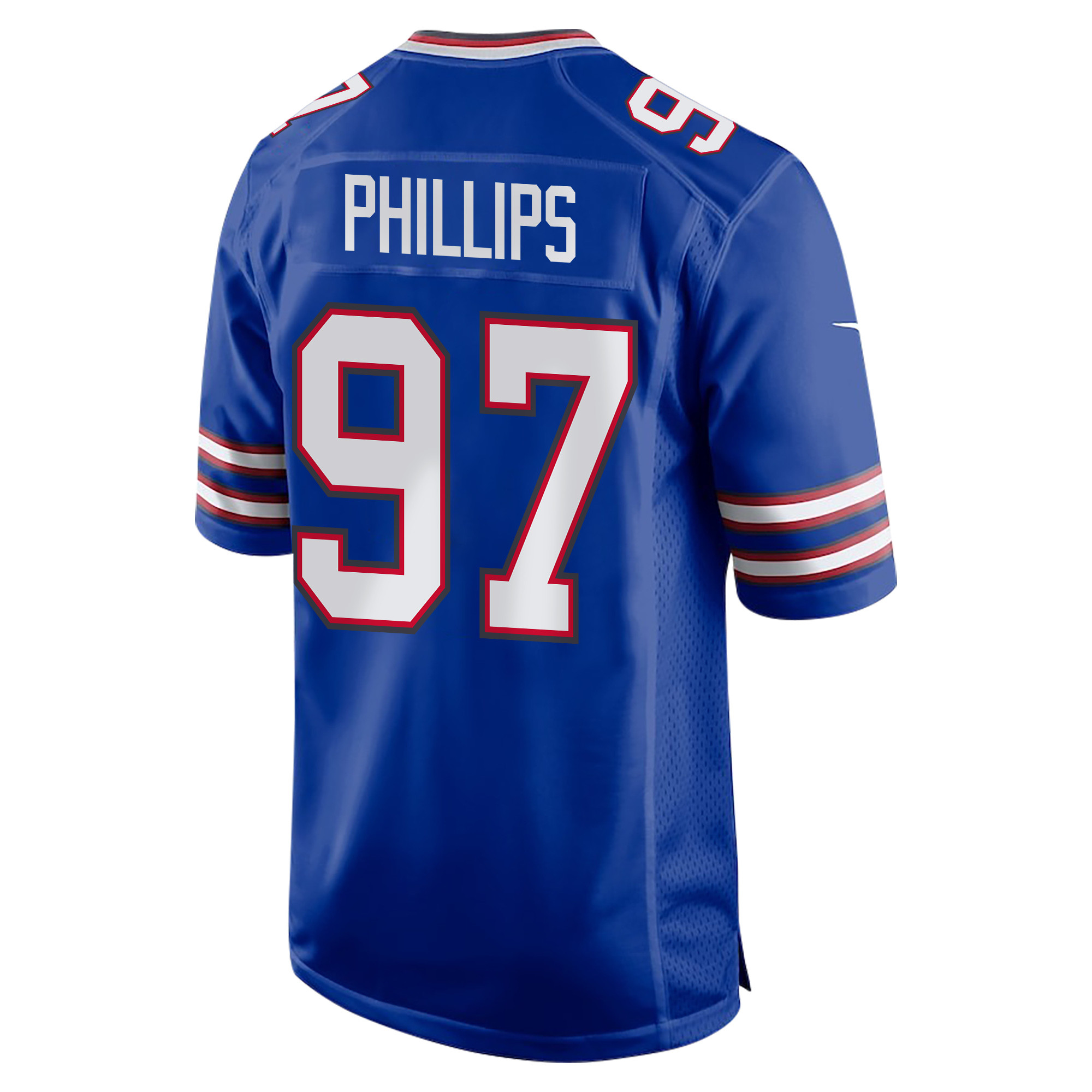 Alternative view of Jordan Phillips 97 Buffalo Bills Super Bowl LIX Champions Patch Game Men Jersey - Royal JS1712 nicesnker