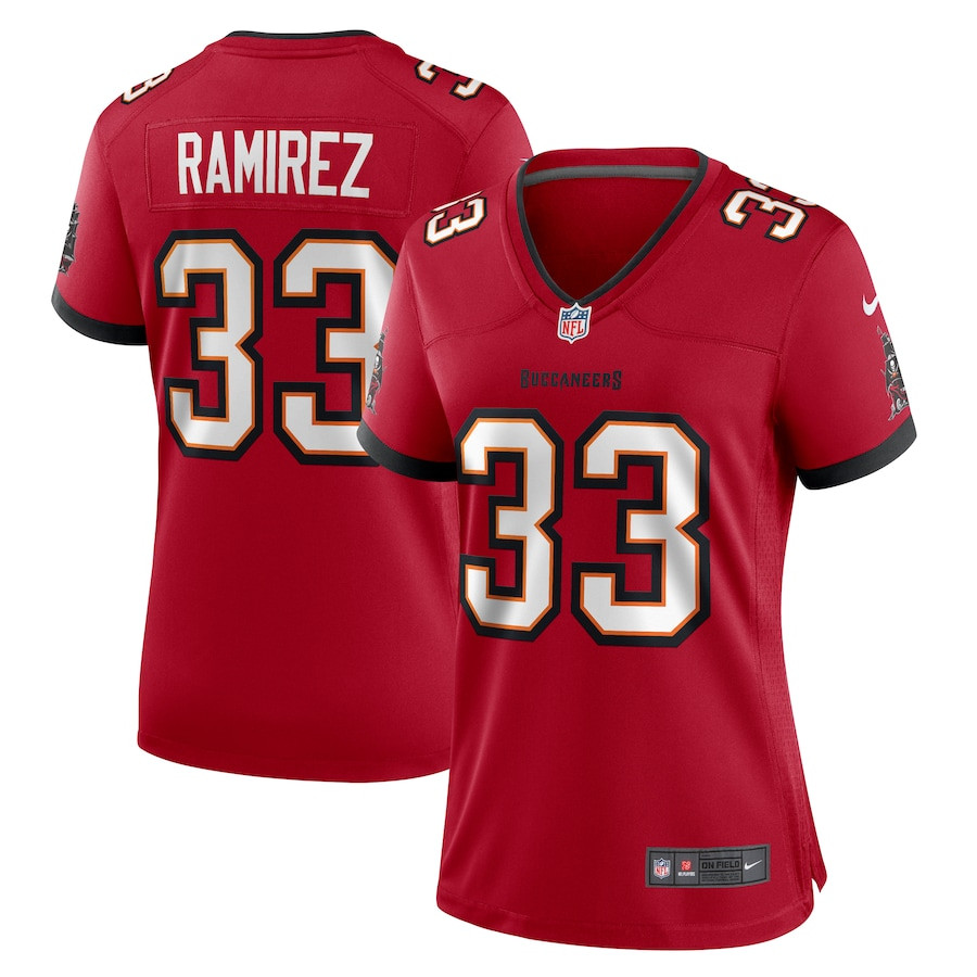 Jose Ramirez 33 Tampa Bay Buccaneers Women's Game Jersey - Red JS8079 nicesnker