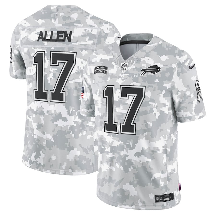 Josh Allen 17 Buffalo Bills 2024 Salute to Service Limited Men Jersey - Arctic Camo JS1212 nicesnker