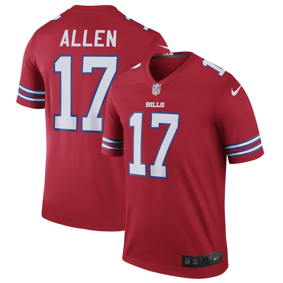Josh Allen 17 Buffalo Bills Men Color Rush Legend Jersey - Red JS3462 nicesnker