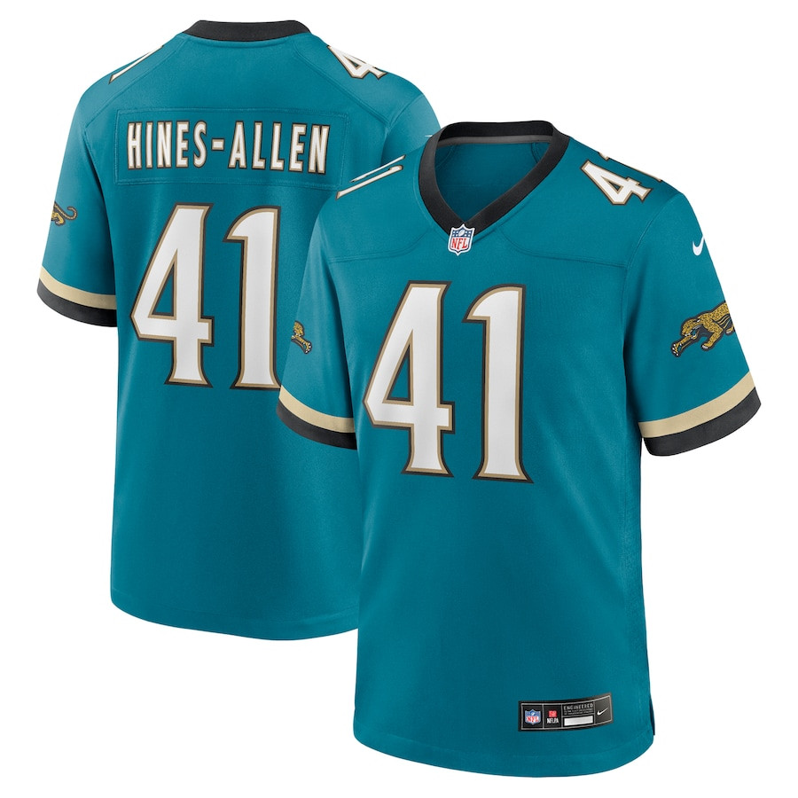 Josh Hines-Allen 41 Jacksonville Jaguars Prowler Throwback Player Game Men Jersey - Teal JS4855 nicesnker