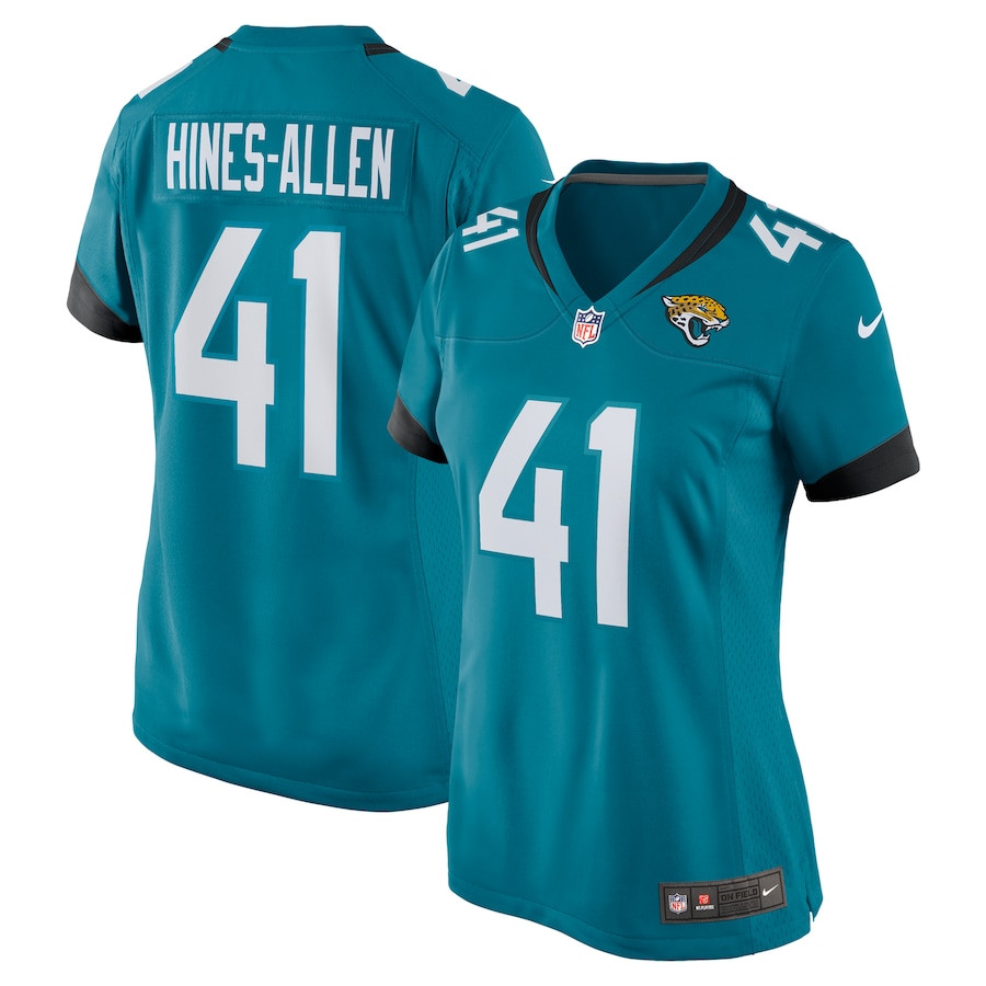 Josh Hines-Allen 41 Jacksonville Jaguars Women's Player Game Jersey - Teal JS6792 nicesnker