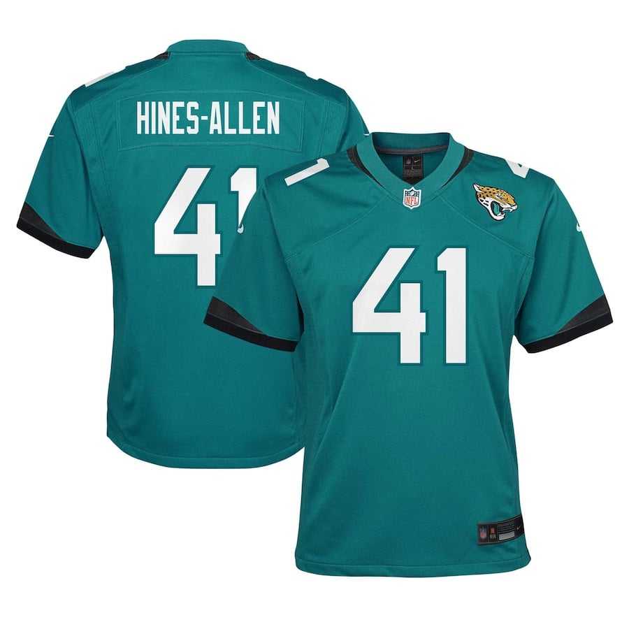 Josh Hines-Allen 41 Jacksonville Jaguars YOUTH Game Jersey - Teal JS3592 nicesnker