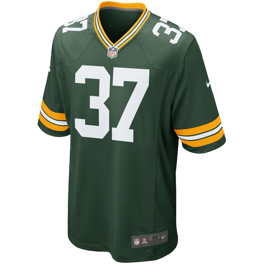 Alternative view of Josh Jackson 37 Green Bay Packers Men Game Jersey - Green JS9254 nicesnker