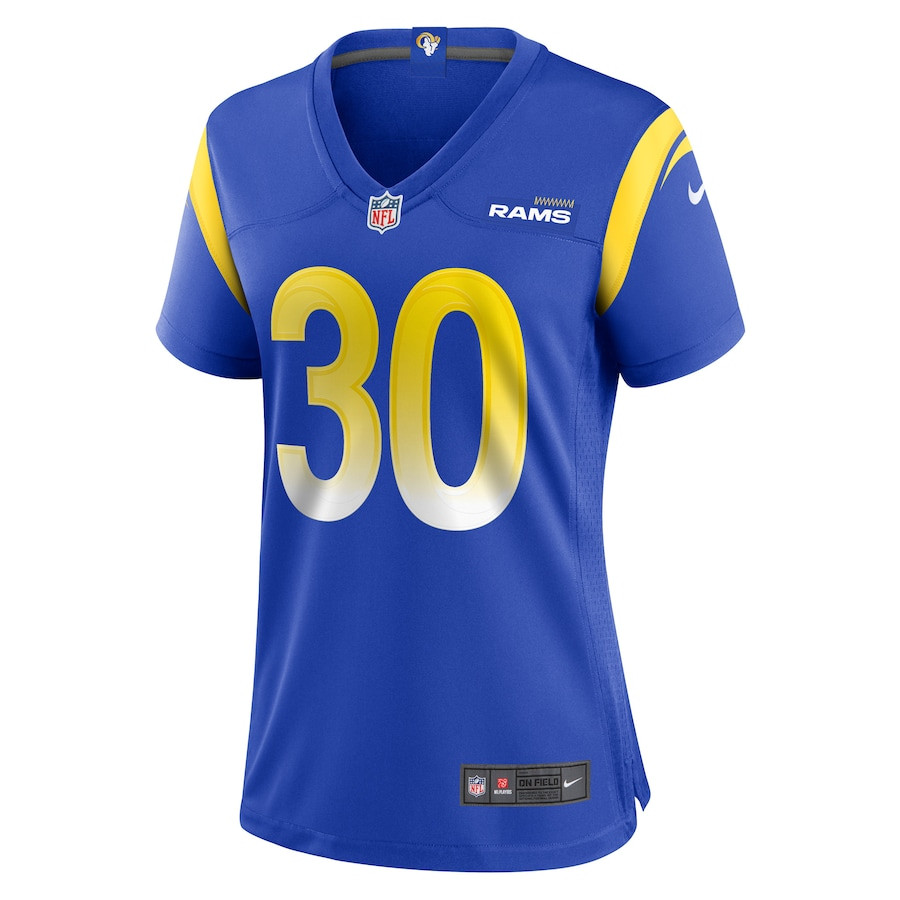 Alternative view of Josh Wallace 30 Los Angeles Rams Women's Game Jersey - Royal JS7140 nicesnker