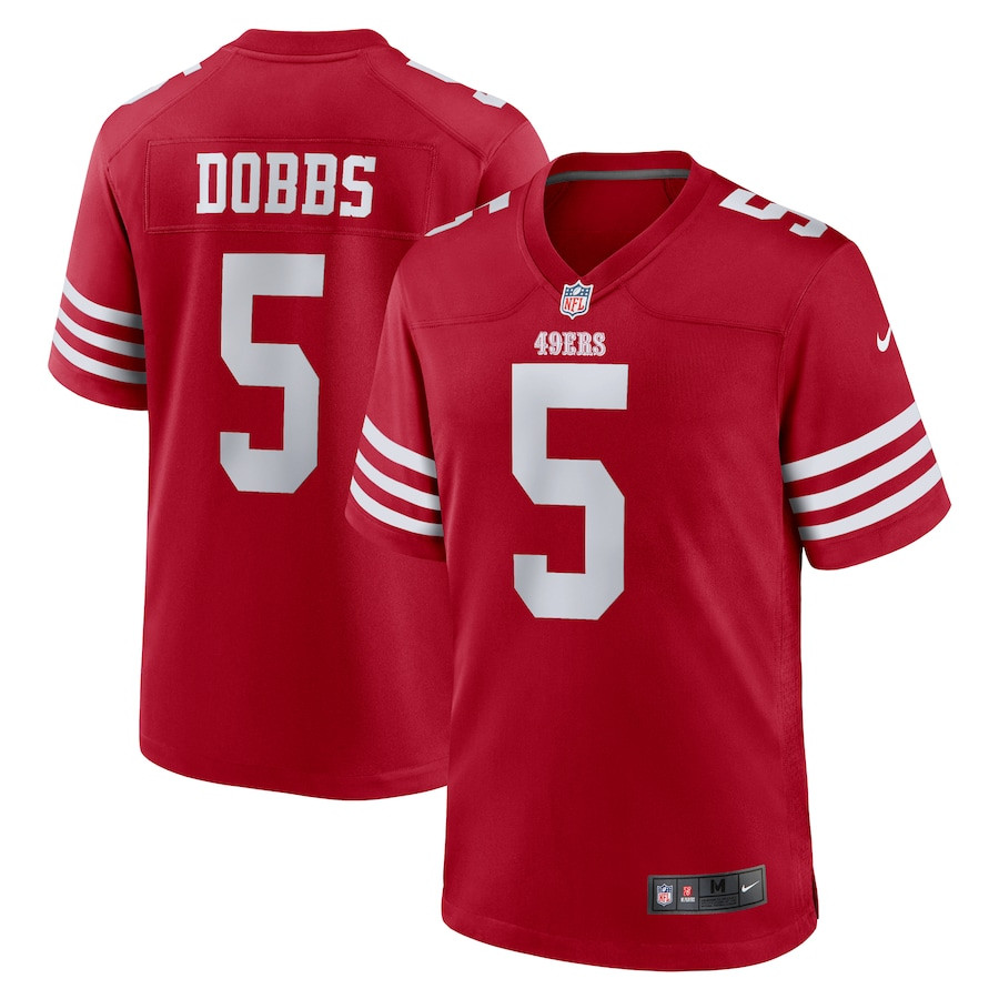 Joshua Dobbs 5 San Francisco 49ers Team Game Men Jersey - Scarlet JS7453 nicesnker