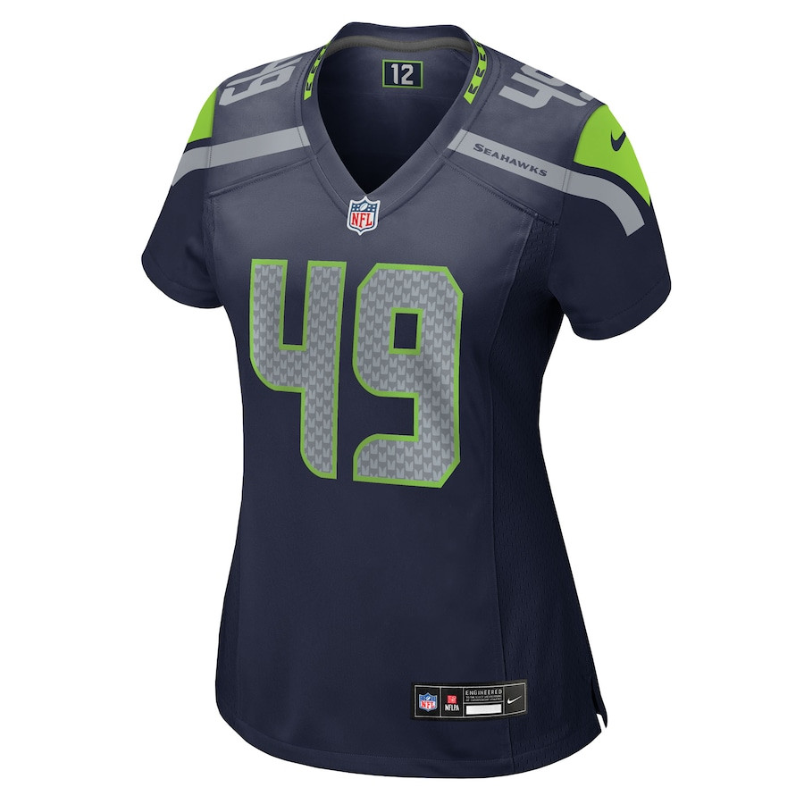 Alternative view of Joshua Onujiogu 49 Seattle Seahawks Women's Team Game Jersey - College Navy JS5673 nicesnker