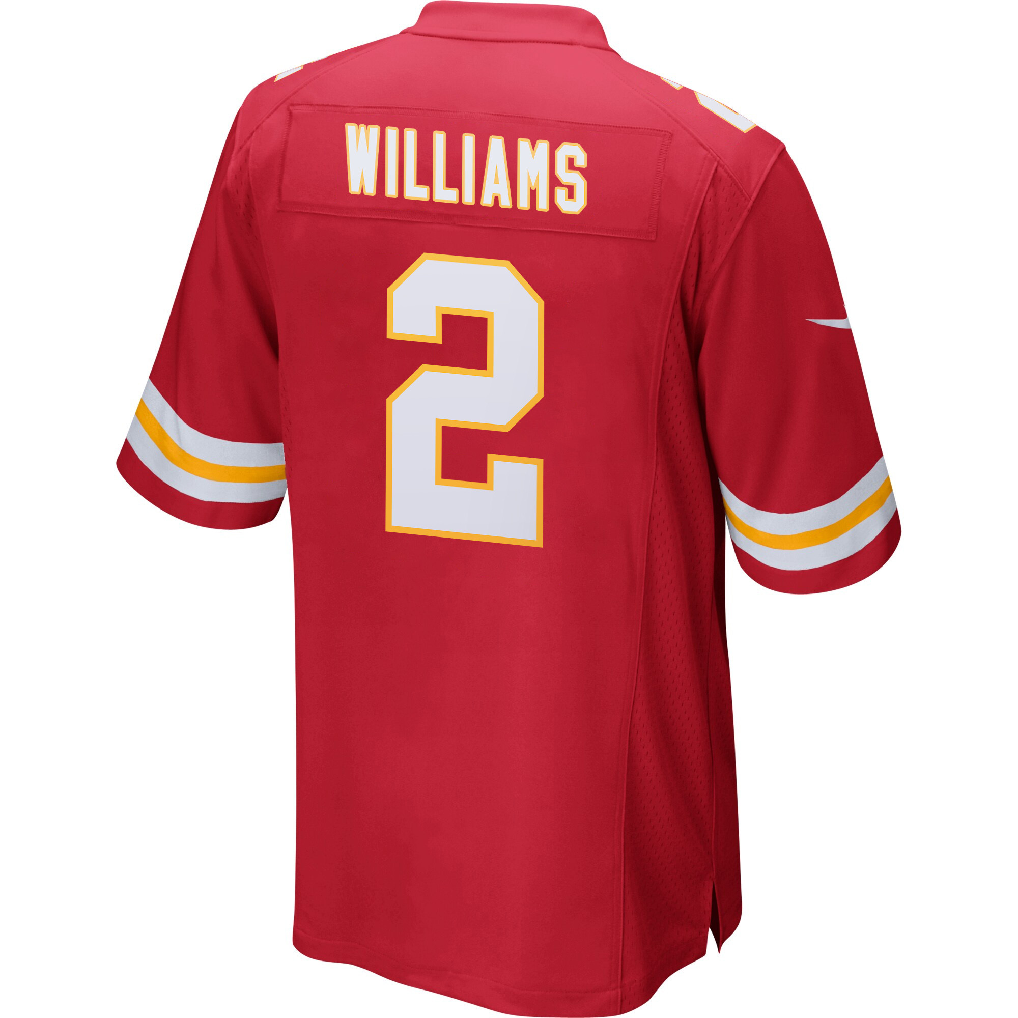 Alternative view of Joshua Williams 2 Kansas City Chiefs Super Bowl LIX New Orleans Patch Game Men Jersey - Red JS4427 nicesnker