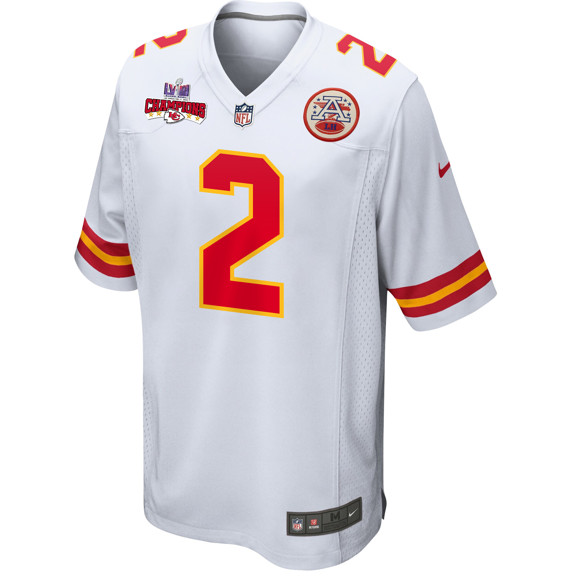 Alternative view of Joshua Williams 2 Kansas City Chiefs Super Bowl LVIII Champions 4 Stars Patch Game Men Jersey - White JS3133 nicesnker