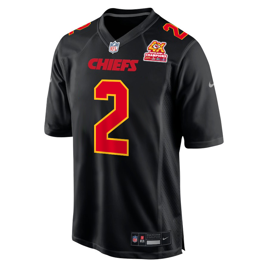 Alternative view of Joshua Williams 2 Kansas City Chiefs Super Bowl LVIII Champions 4X Fashion Game Men Jersey - Carbon Black JS5256 nicesnker
