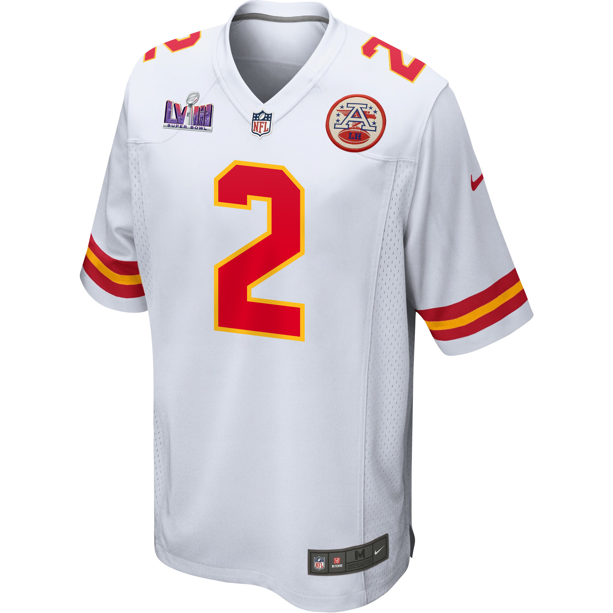 Alternative view of Joshua Williams 2 Kansas City Chiefs Super Bowl LVIII Patch Game Men Jersey - White JS5115 nicesnker
