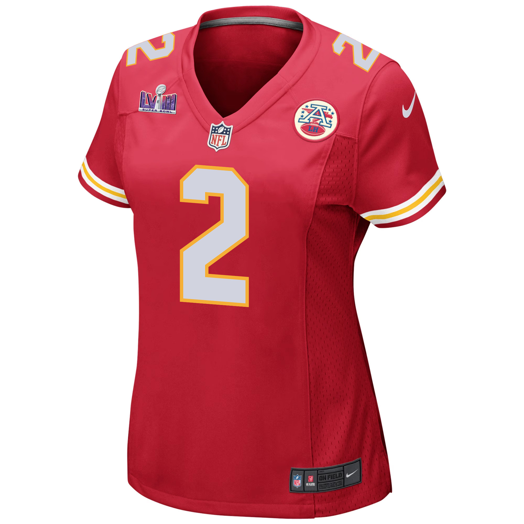 Alternative view of Joshua Williams 2 Kansas City Chiefs Super Bowl LVIII Patch Game Women Jersey - Red JS7048 nicesnker