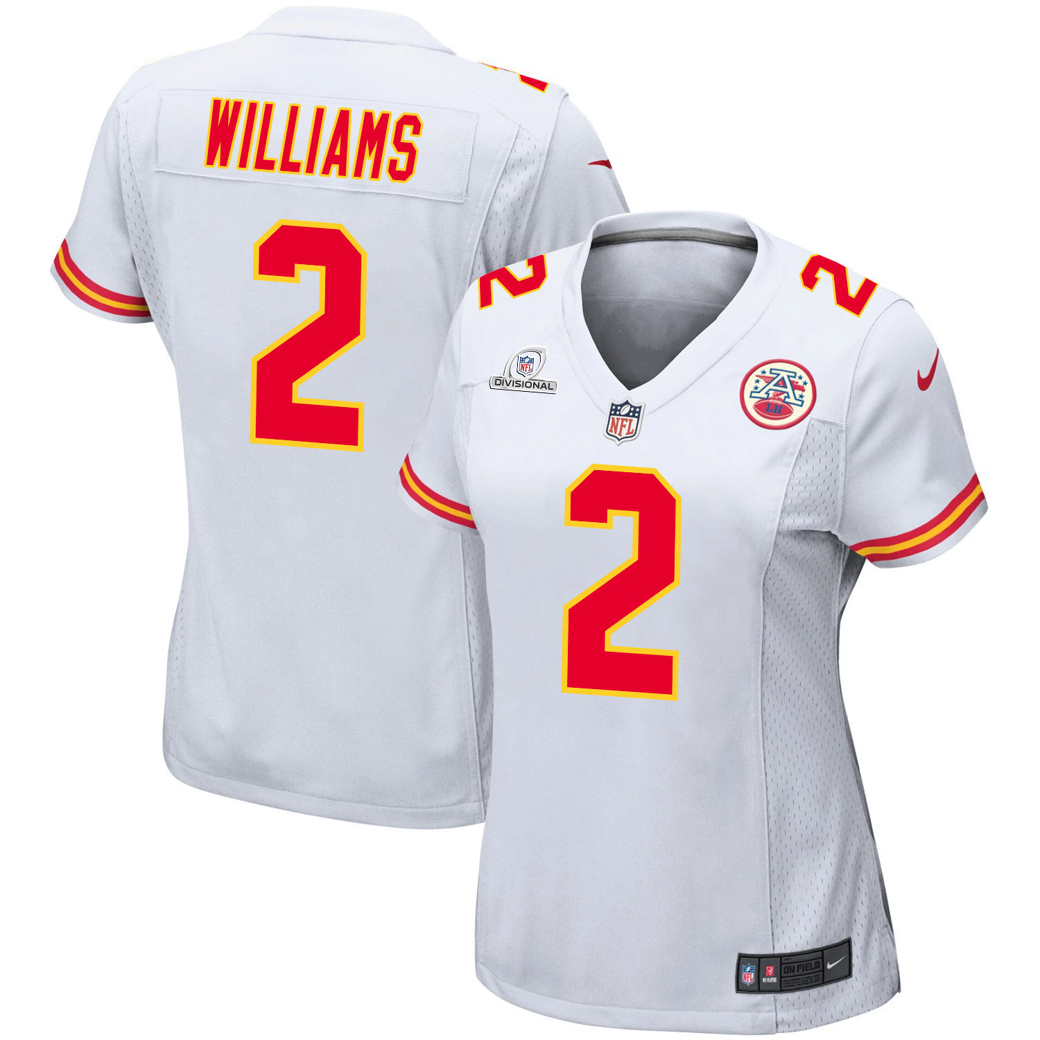 Joshua Williams 2 Kansas City Chiefs Super Bowl LVIII Patch Game Women Jersey - White JS8802 nicesnker