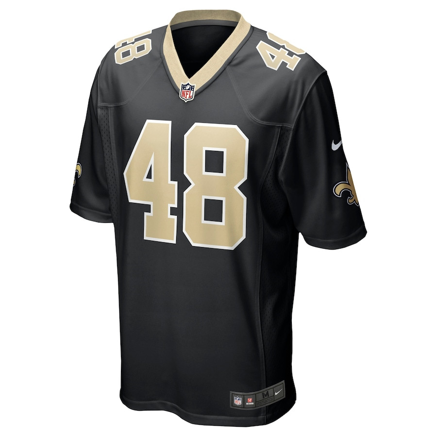 Alternative view of J.T. Gray 48 New Orleans Saints Men Game Jersey - Black JS9533 nicesnker