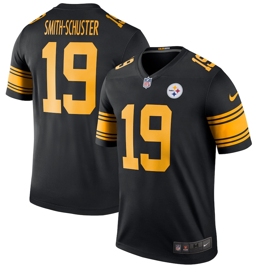 JuJu Smith-Schuster 19 Pittsburgh Steelers Men Color Rush Legend Jersey - Black JS9648 nicesnker