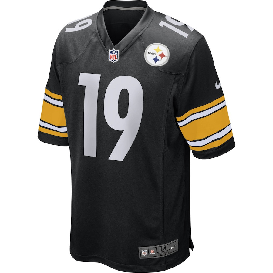 Alternative view of JuJu Smith-Schuster 19 Pittsburgh Steelers Men Game Jersey JS9636 nicesnker