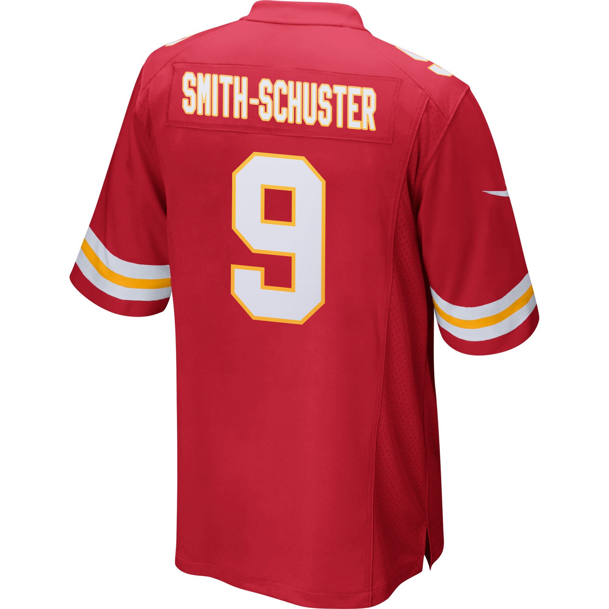 Alternative view of JuJu Smith-Schuster 9 Kansas City Chiefs Super Bowl LIX Champions Patch 'New Orleans - A Symphony of Sport' EMBROIDERED Game Men Jersey - Red JS2051 nicesnker