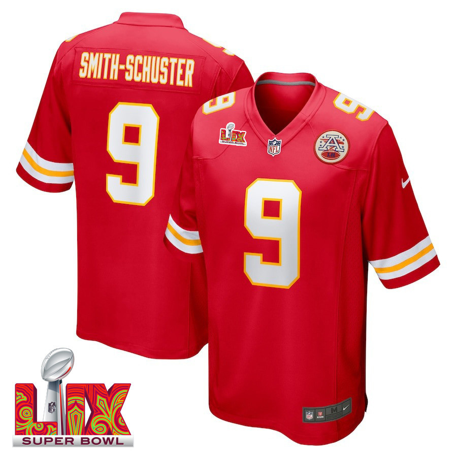 JuJu Smith-Schuster #9 Kansas City Chiefs Super Bowl LIX Jersey - Men's - Red JS4851 nicesnker