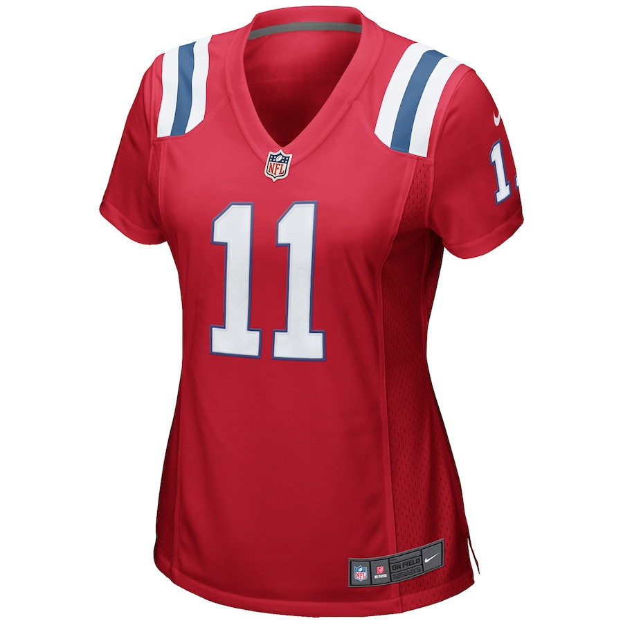 Alternative view of Julian Edelman 11 New England Patriots Womens Alternate Game Jersey - Red JS6207 nicesnker