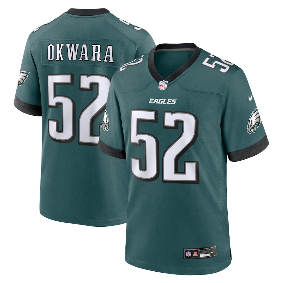 Julian Okwara 52 Philadelphia Eagles Game Men Jersey - Midnight Green JS9096 nicesnker