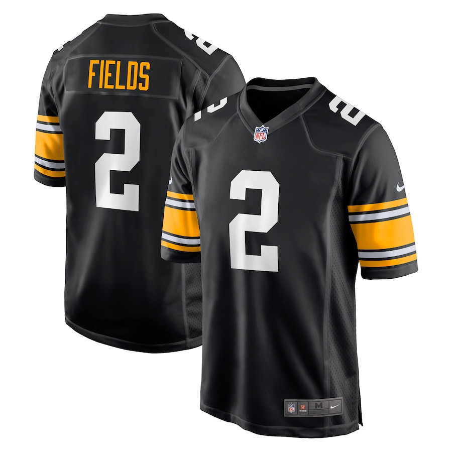 Justin Fields 2 Pittsburgh Steelers Alternate Game Men Jersey - Black JS1804 nicesnker