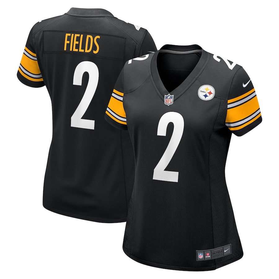 Justin Fields 2 Pittsburgh Steelers Game Women Jersey - Black JS7973 nicesnker