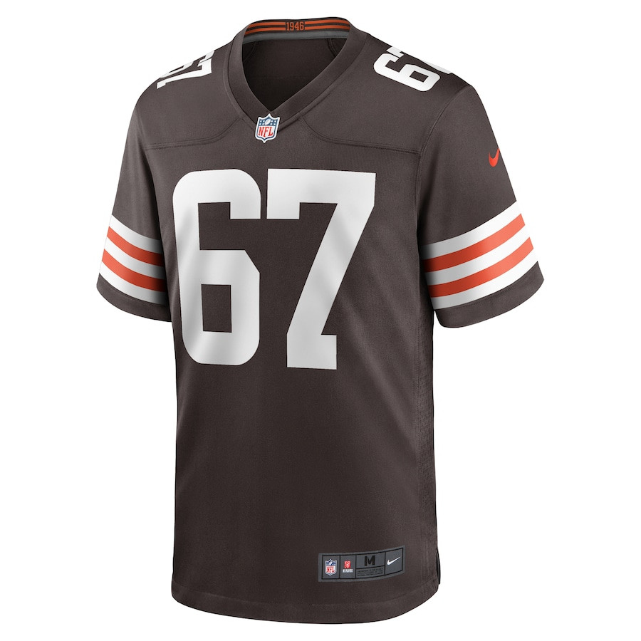 Alternative view of Justin Murray 67 Cleveland Browns Game Men Jersey - Brown JS1169 nicesnker