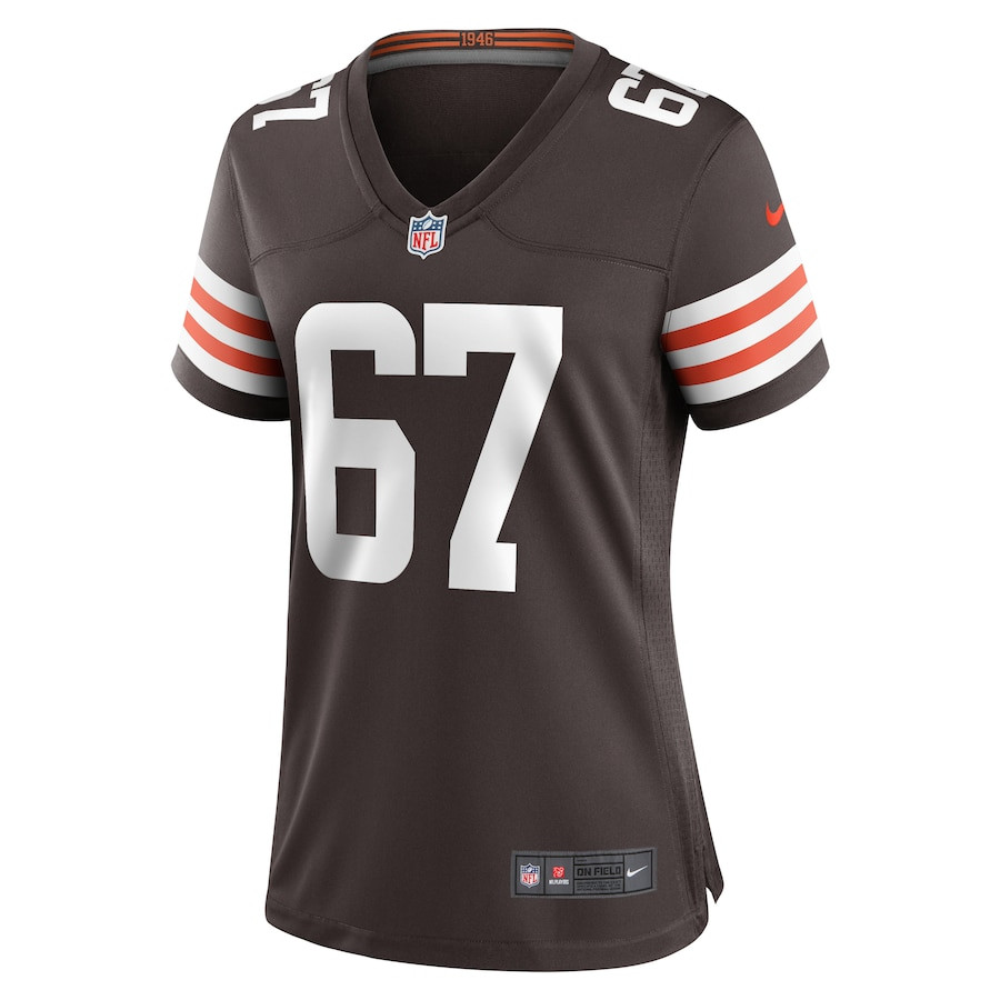 Alternative view of Justin Murray 67 Cleveland Browns Game Women Jersey - Brown JS7090 nicesnker
