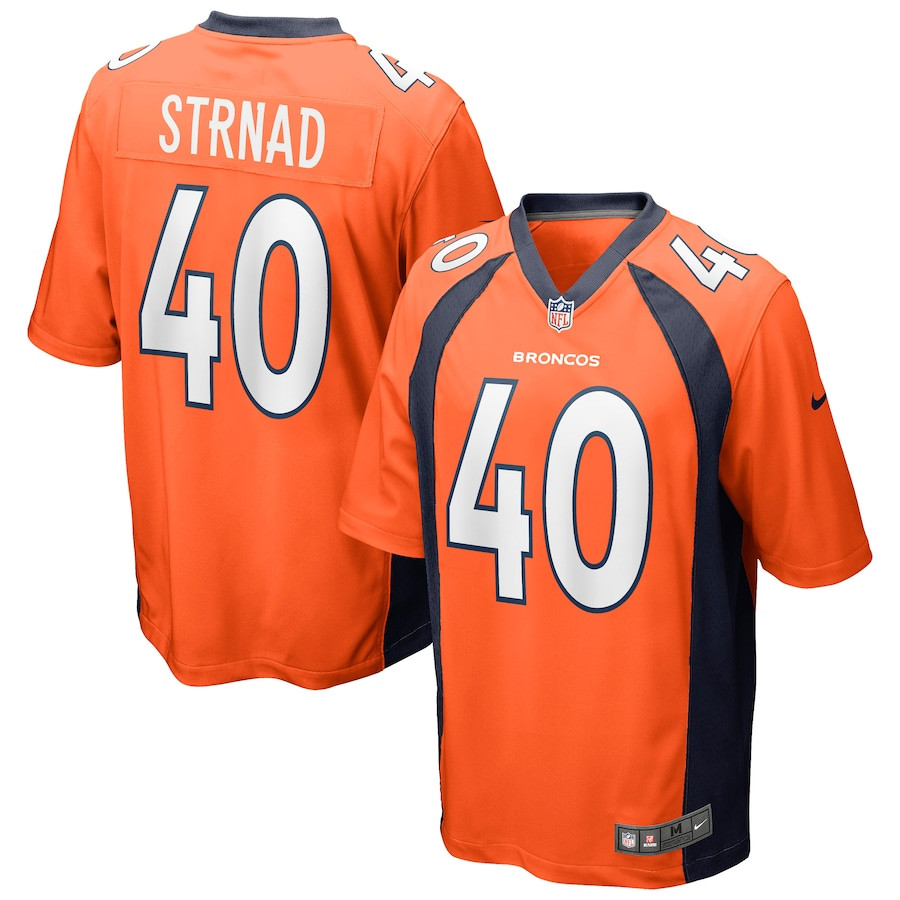 Justin Strnad 40 Denver Broncos Men Game Jersey - Orange JS6542 nicesnker