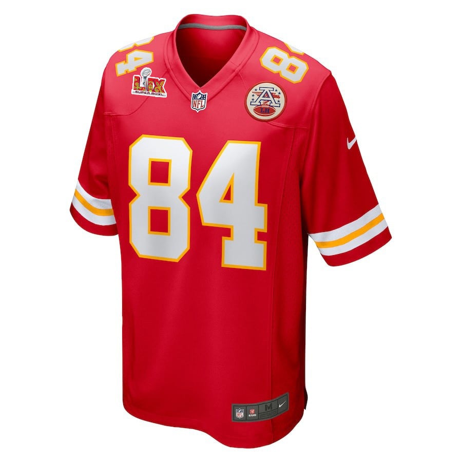 Alternative view of Justin Watson #84 Kansas City Chiefs Super Bowl LIX YOUTH Jersey - Red JS1439 nicesnker