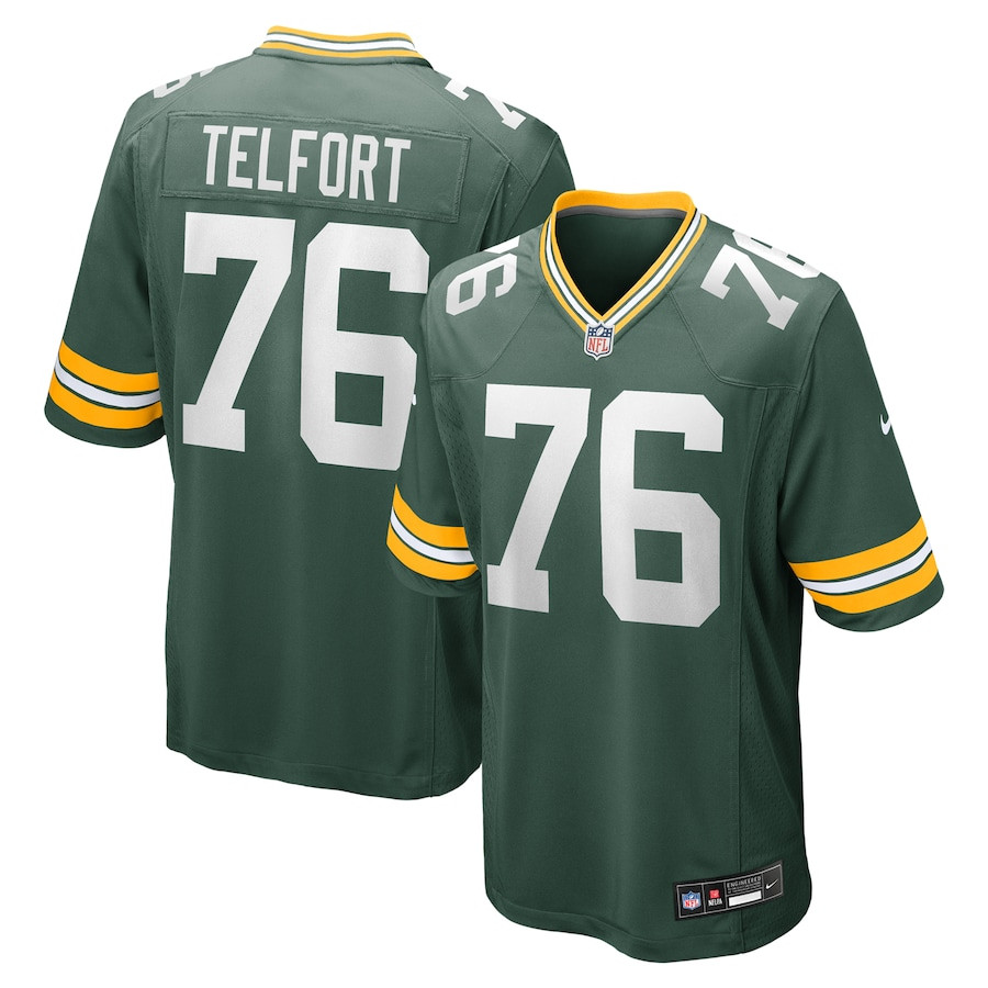 Kadeem Telfort 76 Green Bay Packers Game Men Jersey - Green JS9951 nicesnker
