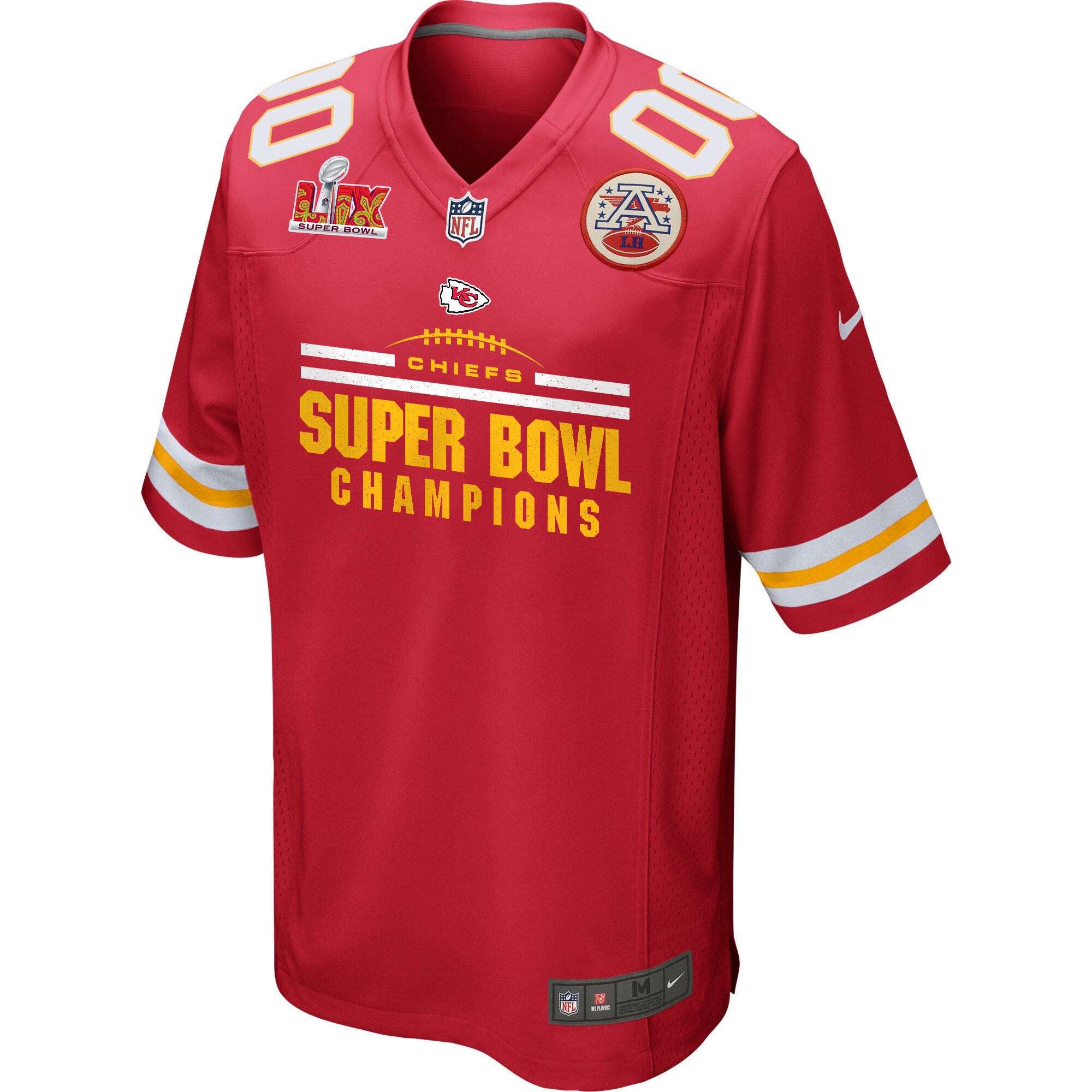 Alternative view of Kansas City Chiefs Super Bowl LIX Champions Ball Game Men Custom Jersey - Red JS3422 nicesnker